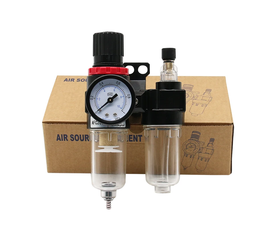 AFC2000 G1/4 Luftkompressor Öl Wasserabscheider Luftfilter zur Reduzierung des Druckventilreglers AFR2000 + AL2000 – Detail 1