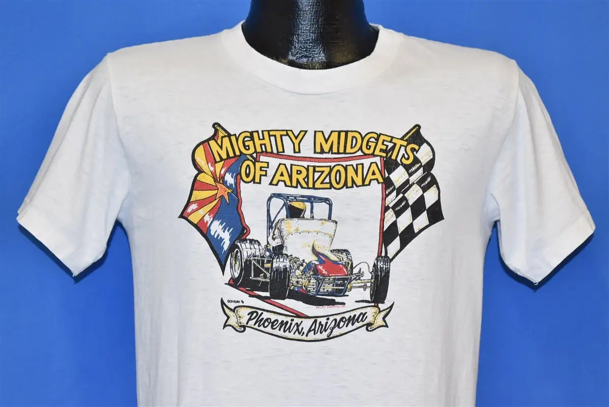 70s Mighty Midgets of Arizona Racing Flags T-shirt Small