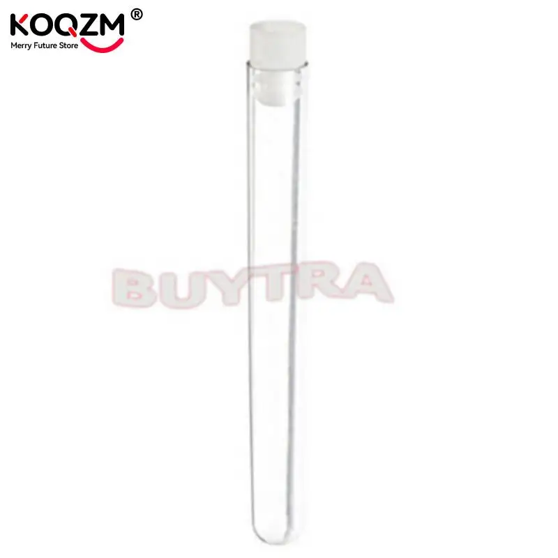 10 Pcs 12x100mm Clear Plastic Test Tubes With White Caps Stoppers Test Tube School Office Chemistry Laboratory Supplies