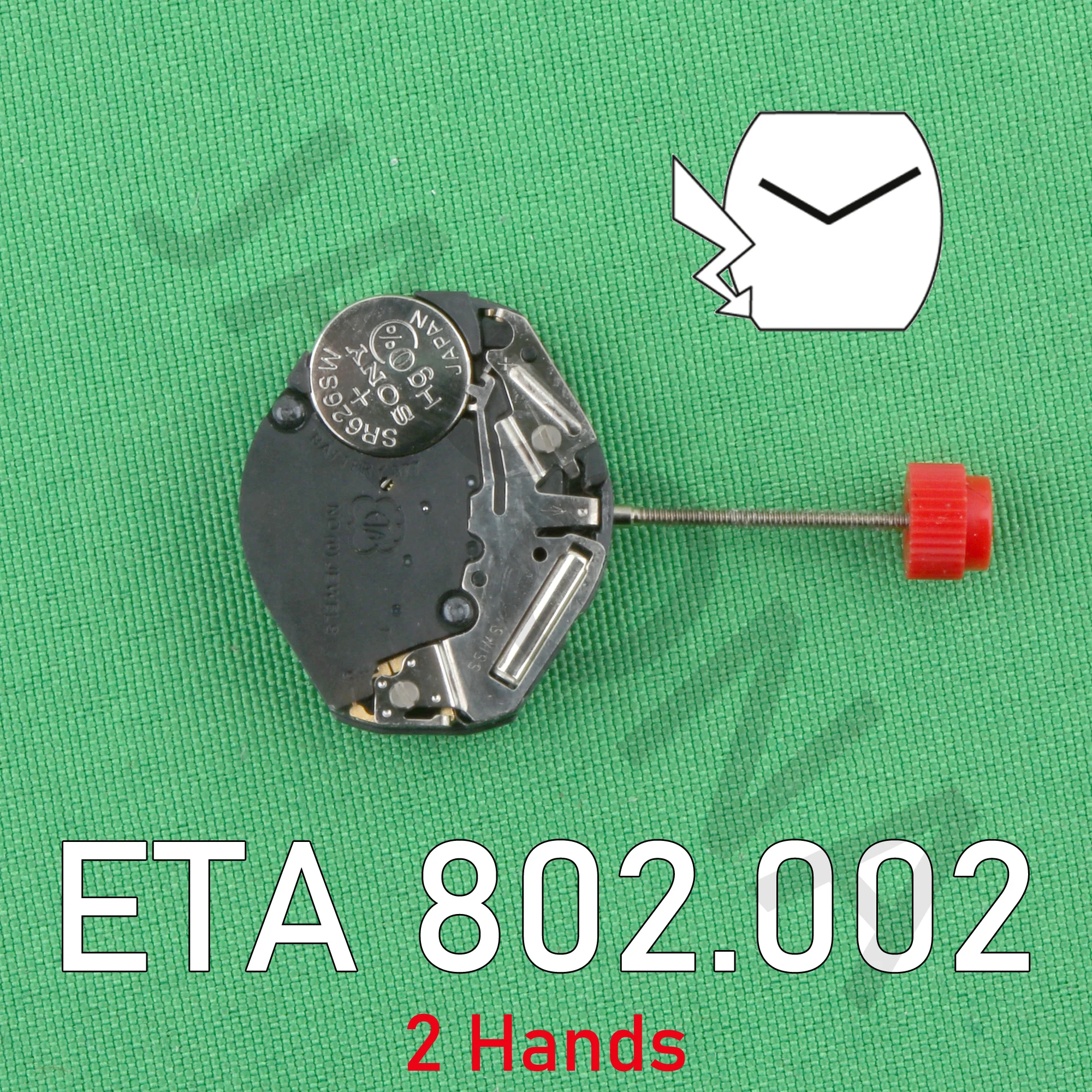 ETA 802.002 Standard movement 2 hands watch movement 802 002 Swiss movement