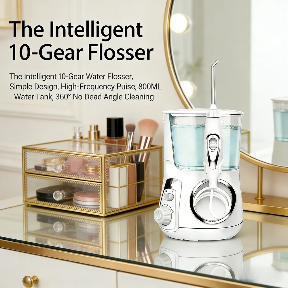 

Электрический ирригатор для полости рта, 10 режимов, 5 насадок, 800 мл, для домашнего использования, предотвращает кариес