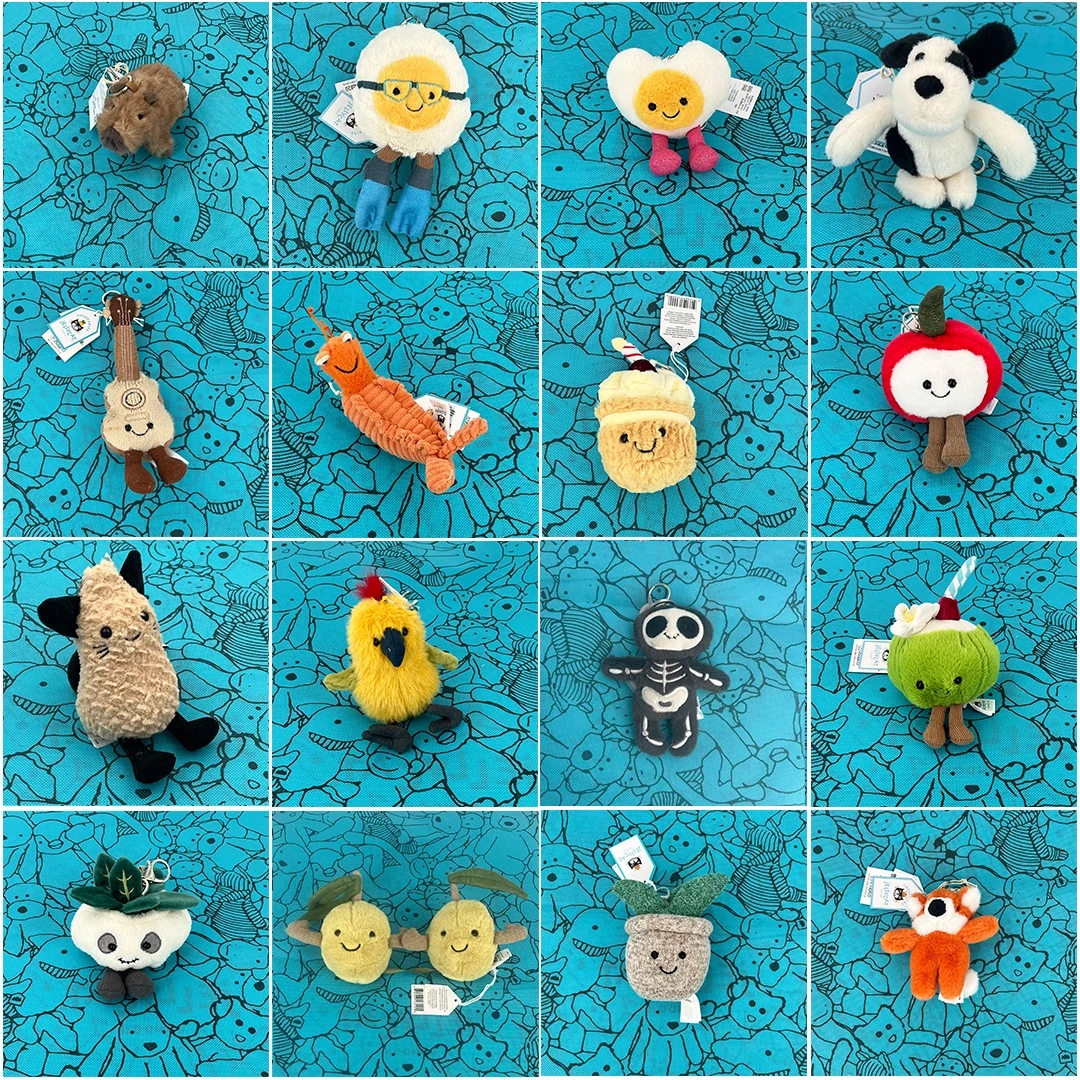 Porte-clés Croissant, Peluches Guimauve, Peluches Méduse, Pingouins, Pastèque, Cerise, Breloques pour sac de golf