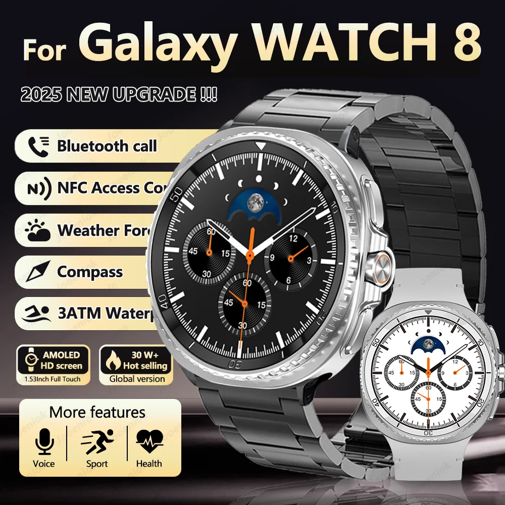 

2025 New Watch 8 Classic Smartwatch Men Sport Tracker NFC Heart Rate AI Assistant Bluetooth Call 3ATM Waterproof Smart Watch