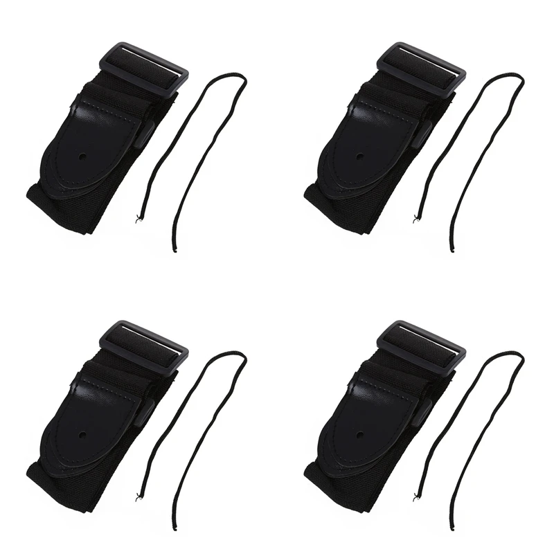 4X Adjustable Guitar Strap Band Acoustic Electric 132 X 6Cm Black