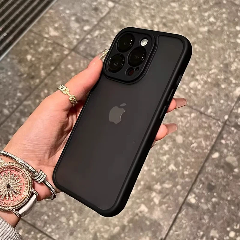 Luxury Matte Shockproof Armor Case For iPhone 16 15 14 13 12 11 Pro Max Plus 16Pro 15Pro ProMax Anti-fingerprint Shock Covers on image 2