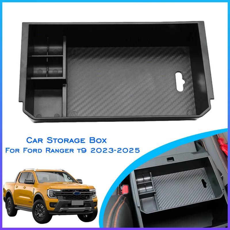 Bandeja do console central caixa de armazenamento apoio braço titular com bandeja para próximo gen ford ranger 2023 2024 raptor wildraw x sport xlt xls xl