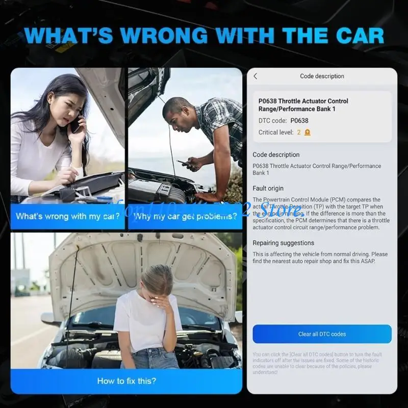 Multiple OBD2 Code Readers Small Bluetooth-compatible Vehicle Scanners for Vehicles