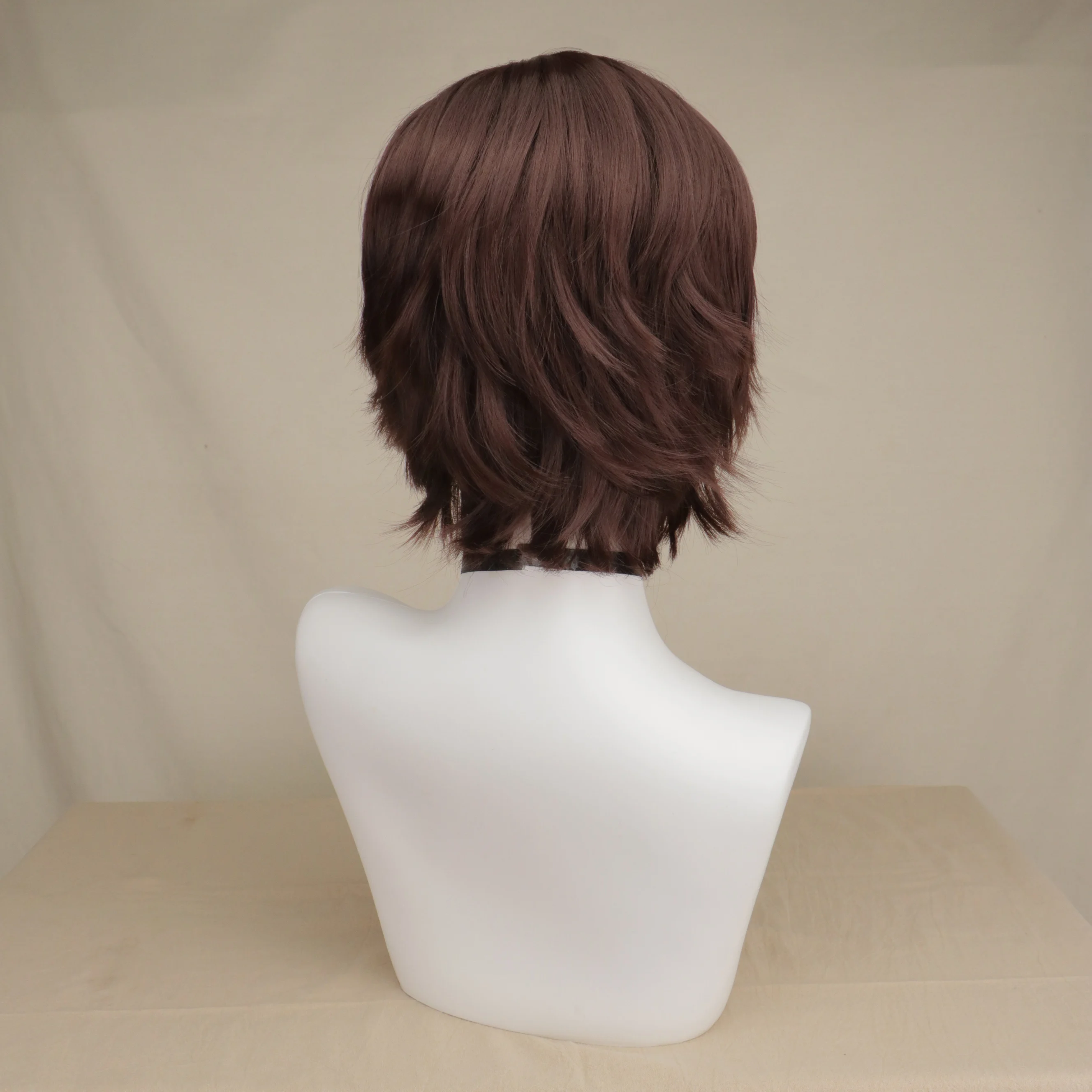 Dark Brown Wig for  Cosplay Wig Costume Men Short Anime Natural  Fiber Synthetic Wigs Soft Party Hair Wigs