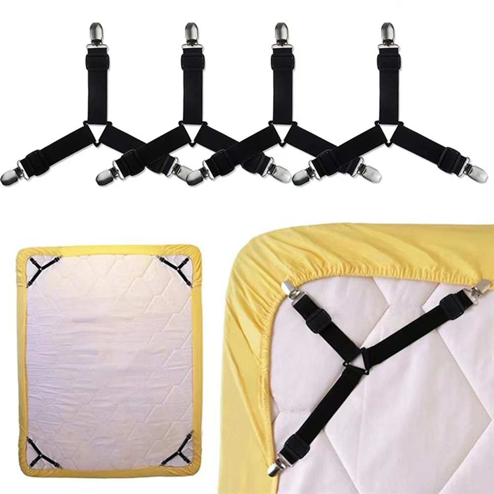 4PCS/Set Adjustable Sheet Comforter Retainer Tablecloth Sofa Cover Sheet Buckle Tent Sheet Clip Metal