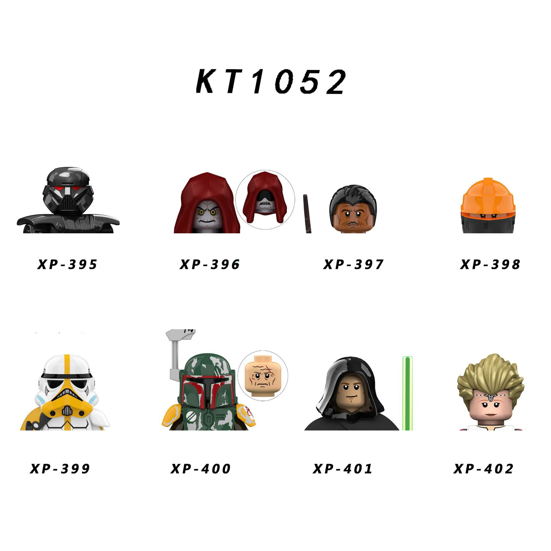 

KT1052 Building Blocks 8pcs/set Dark Soldier Brick Omega Fennec Shand Figure Luke Skywalker Boba Fett XP395 mini Assembly Toys