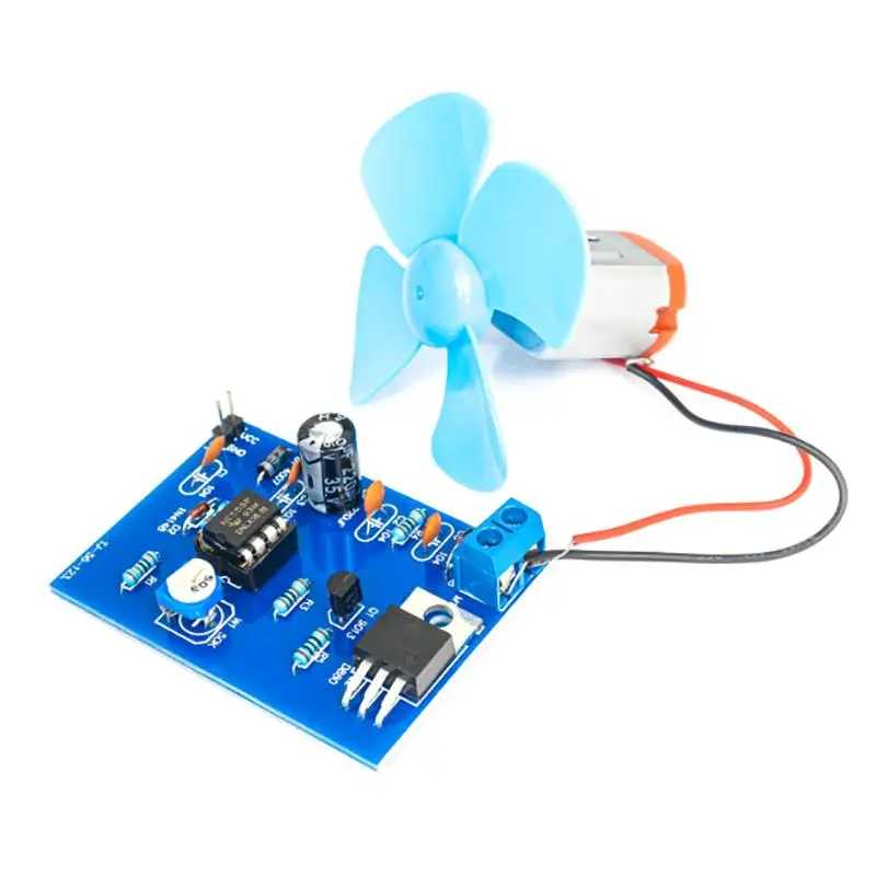 NE555 DIY Electric Fan Kit DC 4.5V Motor Speed Controller Kit Electronic Soldering Practice