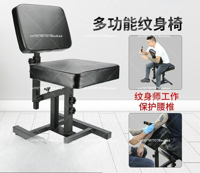 Multi Functional Tattoo Chair Leathery Back Adjust Tattoo Salon Chairs Steel Frame Lift Bench For Tattoo Artist