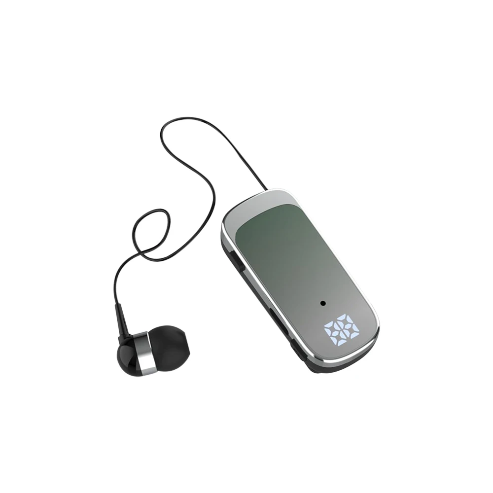 K65 Wireless Bluetooth-Compatible Headset Lavalier Retractable Cable Smart Single Ear In-ear Sport Earphone Led Digital Display