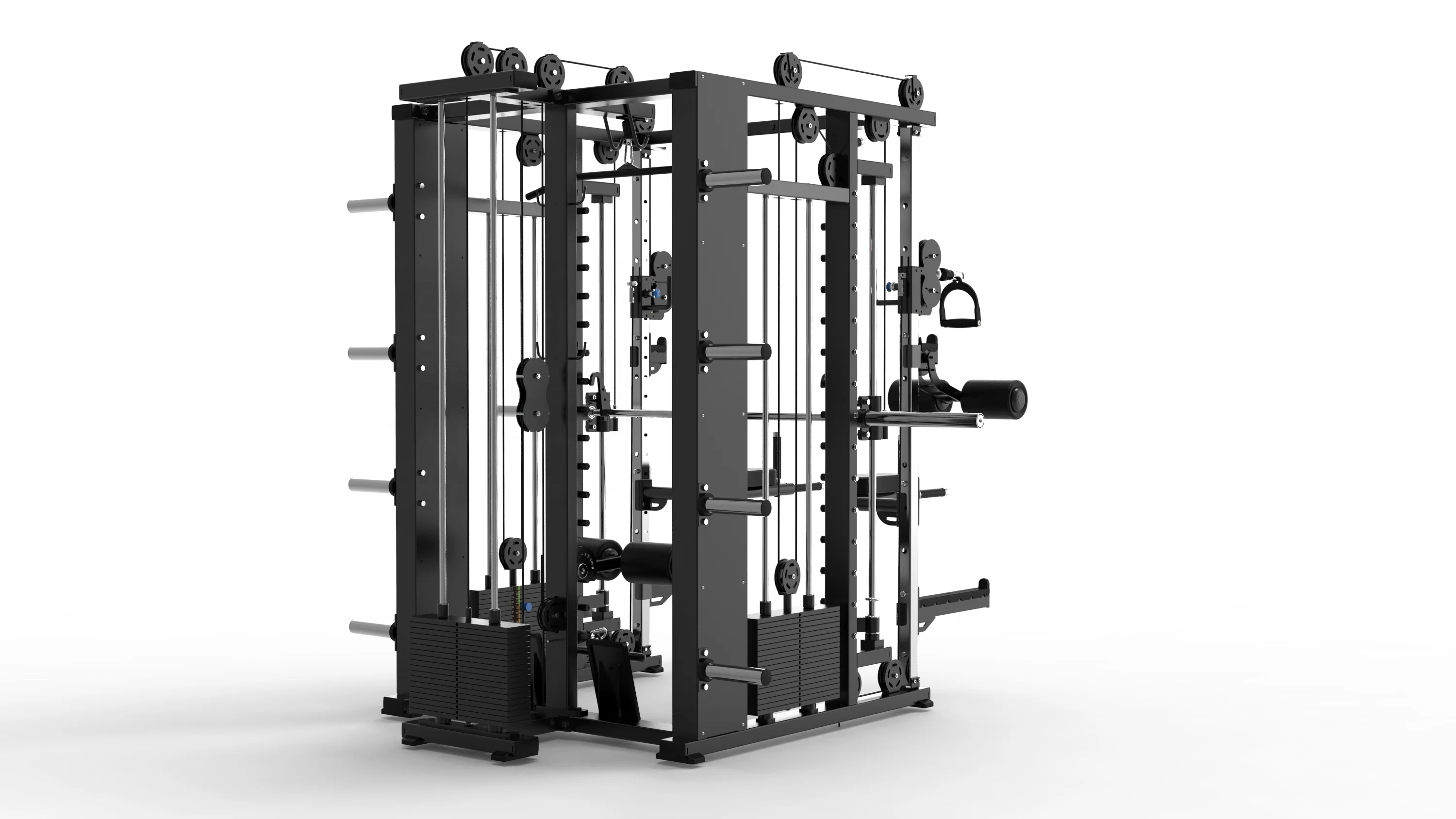 Power Cage System Home Gym Multi-function Squat Rack Smith Machine Customized Training Station Fitness Equipment