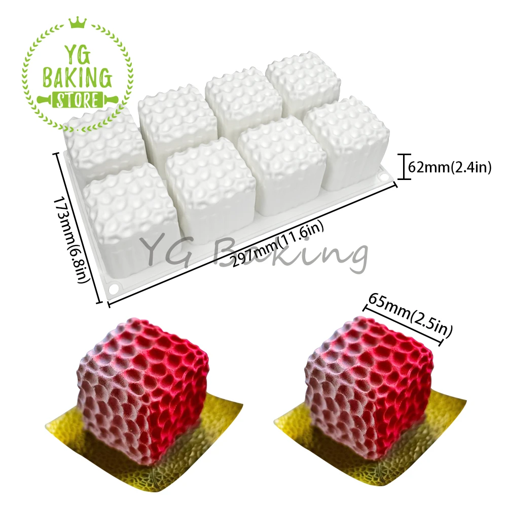 Dorica 8 Cavity 3D Beehive Design Pudding Mousse Mould DIY Candy Chocolate Silicone Mold Cake Decorating Tools Kitchen Bakeware