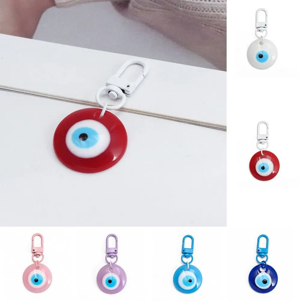 Dripping Oil Demon Eye Key Chain Mini Resin Korean Style Turkish Blue Eye Pendant Backpack Charms Key Ring Ornaments Gift