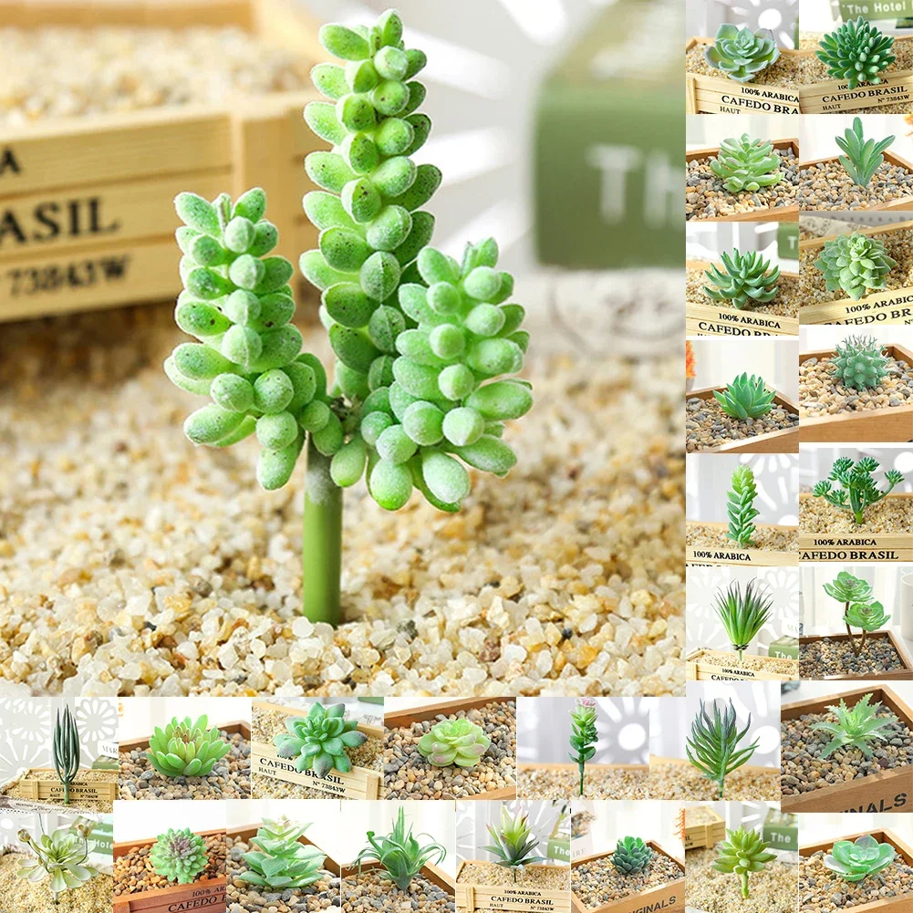 DIY Artificial Succulent Flocked Plant Fake Cactus Home Gardens Bedroom Office Outside Decor Fake Plant Desktop Small Bonsai New