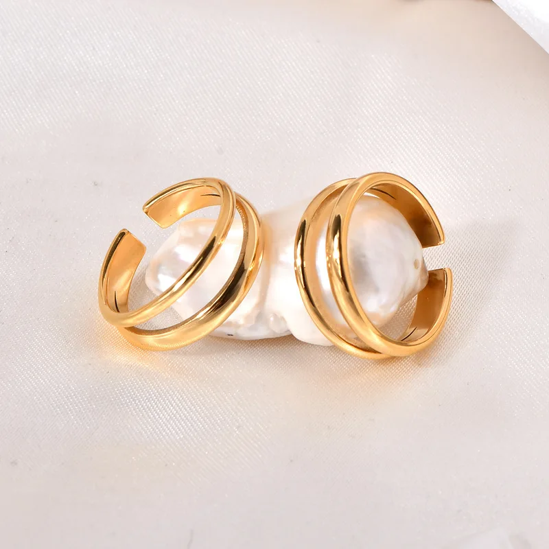 Nueva joyería de mano de moda japonesa y coreana, anillo abierto de estilo frío de Metal, anillo hinchable Popular de moda femenina