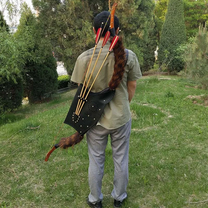 Medieval Renaissance Archery Accessory Arrow Bow Holder Hanger Woodland Assassin Robin Kyudo Samurai Cosplay Costume Part Adult