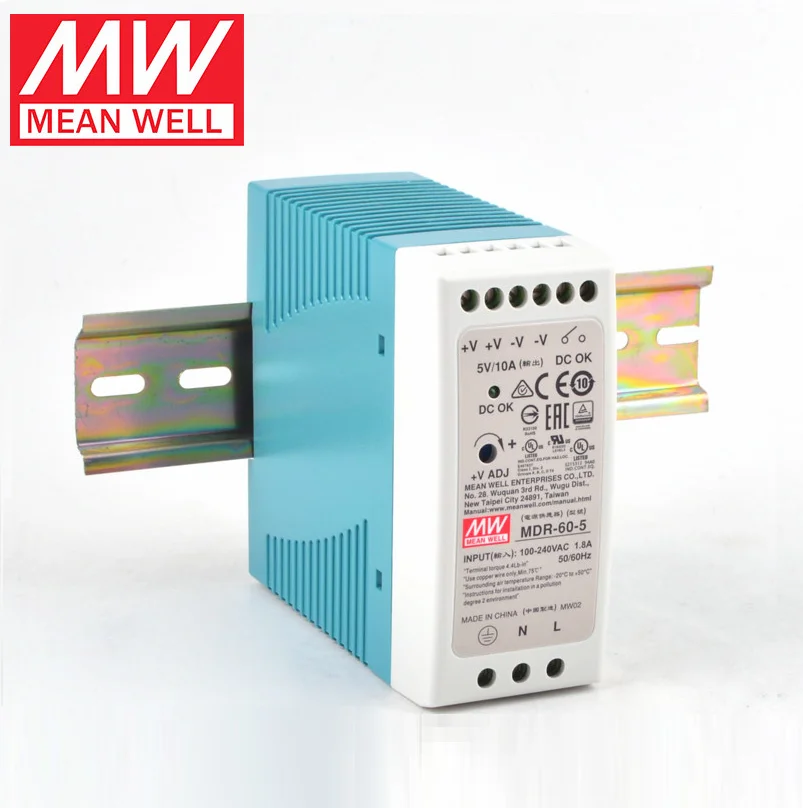 MEAN WELL MDR-60 Single Output MDR-60-5 MDR-60-12 MDR-60-24 MDR-60-48 Din Rail Switching Power Supply AC/DC