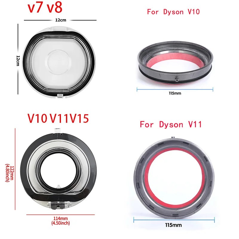 For Dyson V7 V8 V11 V10 V15 Vacuum Cleaner-Top Fixed Sealing Ring of Dust Bin Replacement Dust Collection Accessories Bottom Lid