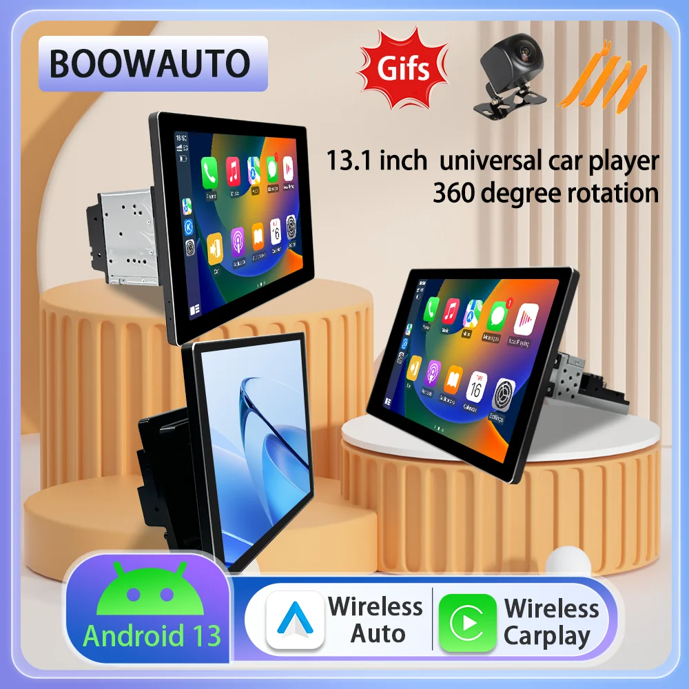 New Car Video Player 1920*1200 Android Scre 13 Inch Universal Rotating Car Multimedia Radio GPS Wireless CarPlay Android Auto
