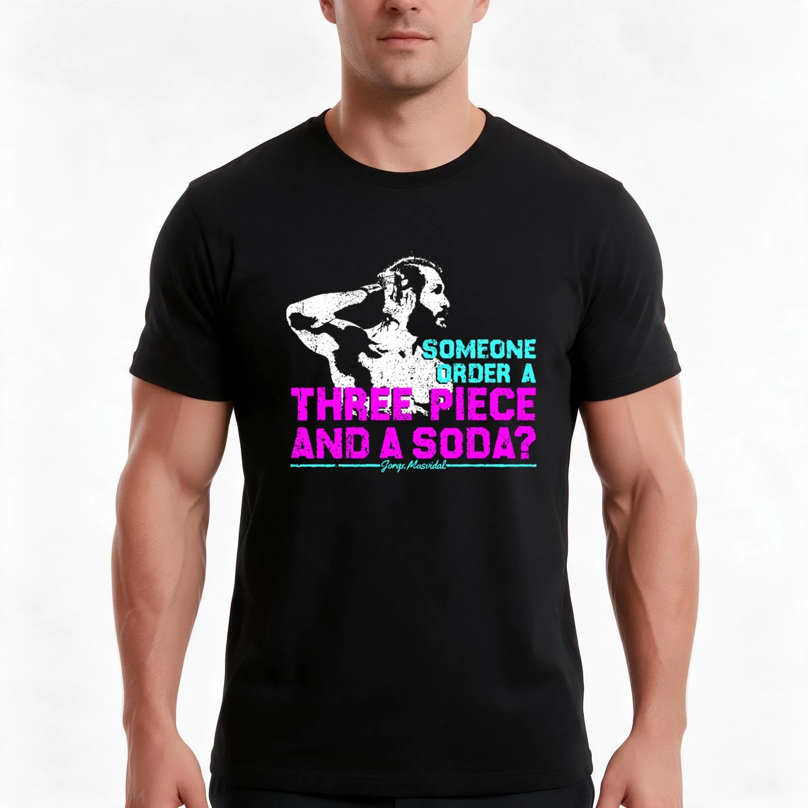 Jorge Masvidal T-Shirt, Summer Casual Cotton Tee, Oversized Streetwear Tops, Vintage Graphic Print, Loose Fit Short Sleeve