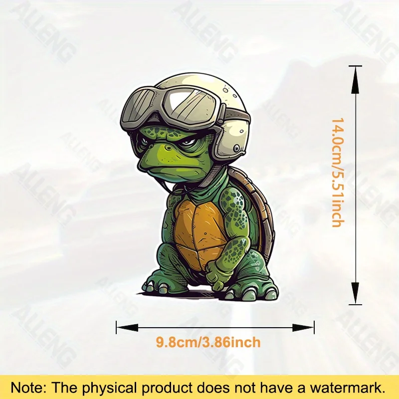 Grumpy Turtle Pilot Vinyl Car Sticker, Elegant Decal for Motorcycle, Laptop, Water Bottle, Fridge, Smooth Surfaces Decor