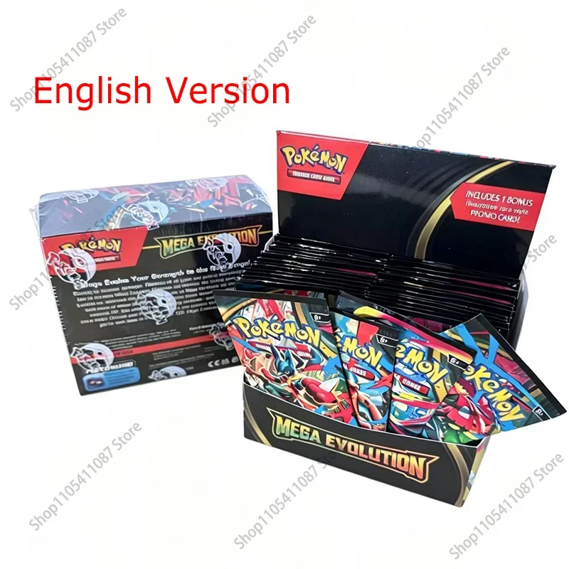 *360pcs TCG Booster Box Mega Evolution Ascended Heroes Phantasmal Flames English Version Rare Trading Cards for Collection Gift