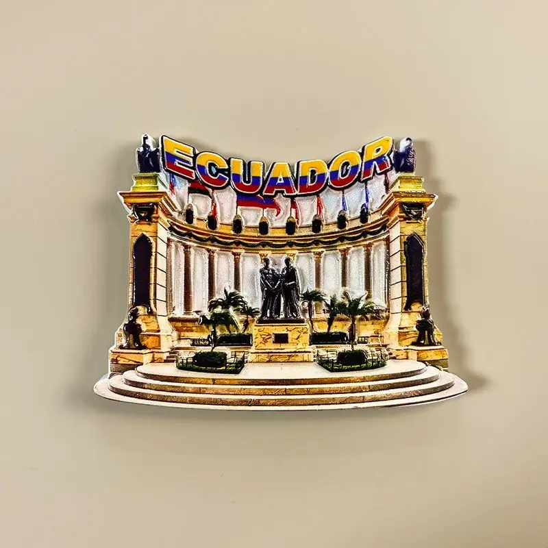 

Ecuador Refrigerator Magnet Creative Travel Souvenir Unique Gift 3D Architectural Decoration3dStereo Magnetic Paste