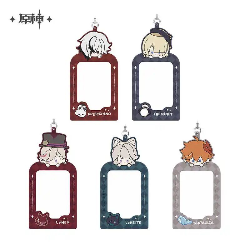 Official miHoYo Game Genshin Impact Lyney Freminet Arlecchino Cute Winter Winter Warm Series PVC Card Cover Keychain Pendant