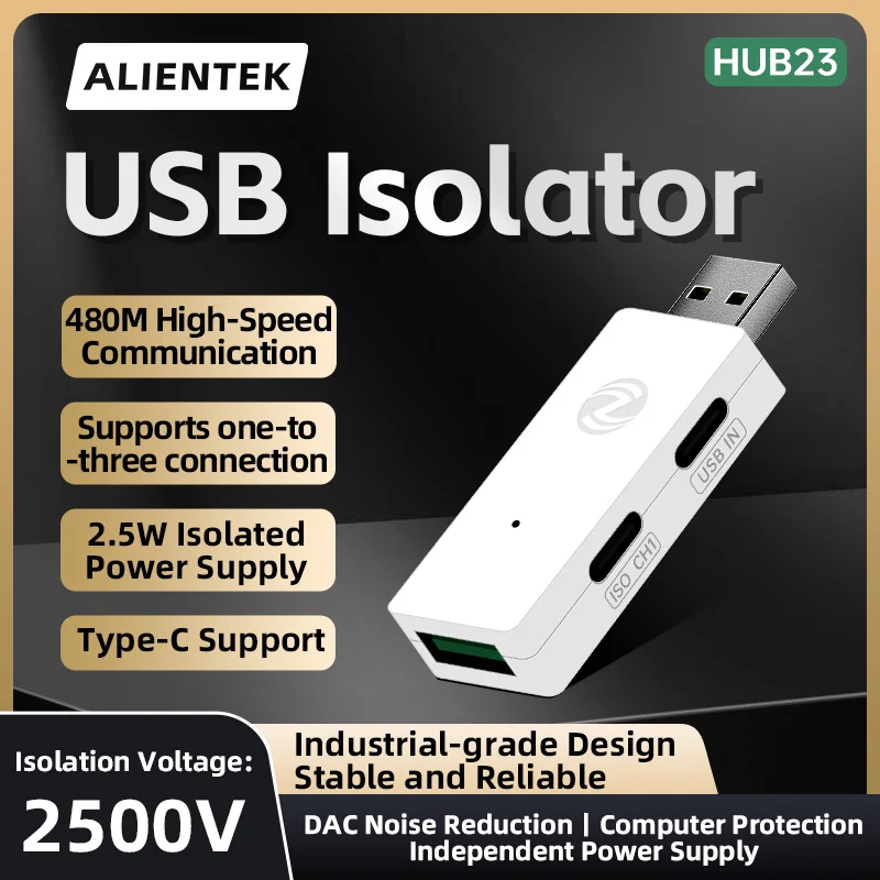 ALIENTEK USB 2.0 Isolador de Alta Velocidade HUB23 Grau Industrial 480Mbps Módulo de Proteção Fotoelétrica com Optoacoplador