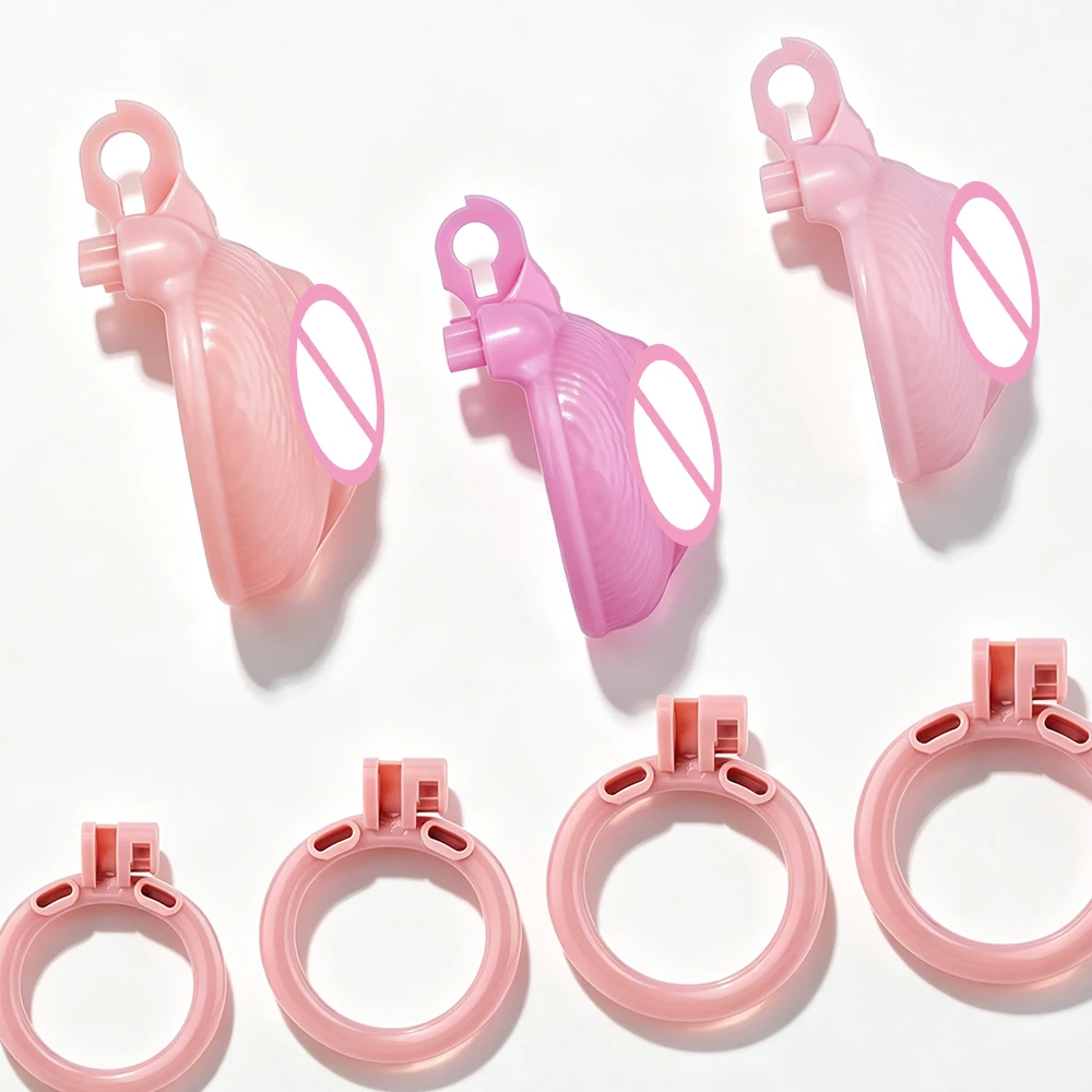 FRKO ABS Inverted Sissy Chastity Penis Cage Device Real Clitoral Labia Male To Female 4 Lockcock Rings Sex Toys Pussy Worship