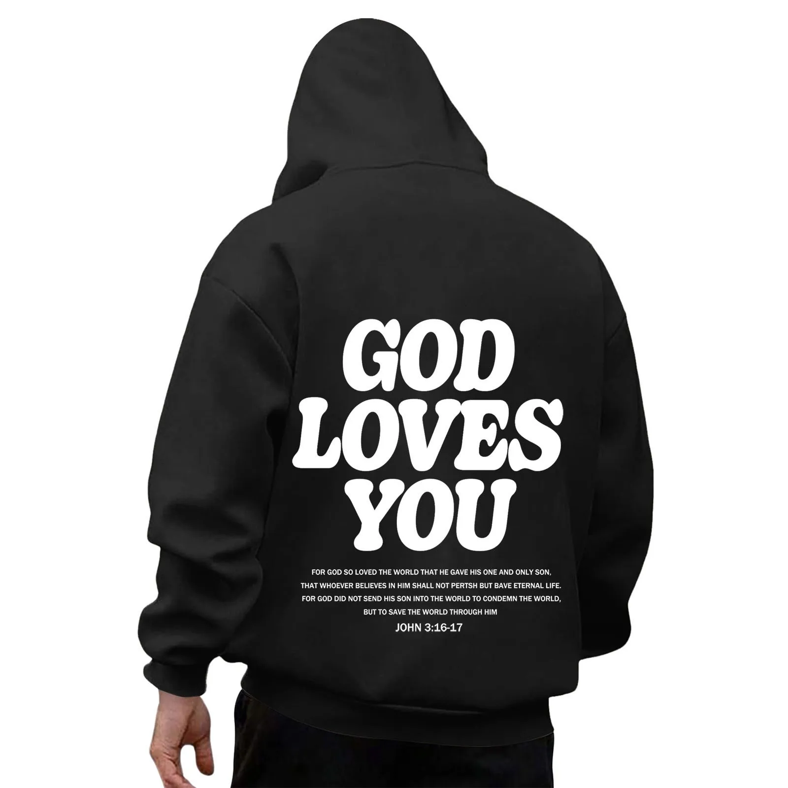 Y2k Hoodie Sweatshirts Streetwear Clothing For Men Christian Jesus Hooded Sweatshirts Long Sleeve Bible Verse Pullover Tops