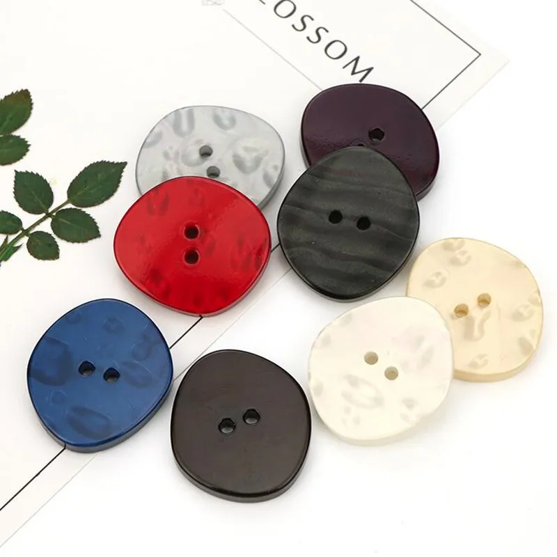 10 Pcs Irregular Resin Buttons 2 Holes for Clothing Decorative Plastic Buttons DIY Windbreaker Shirt Sweater Sewing Accessories