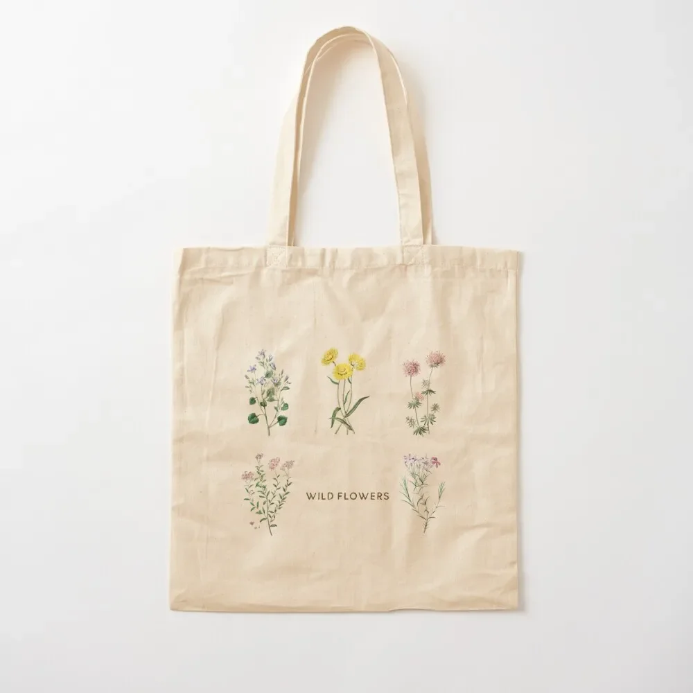 Wildflowers Tote Bag Shopper handbag Beach bag foldable reusable bag