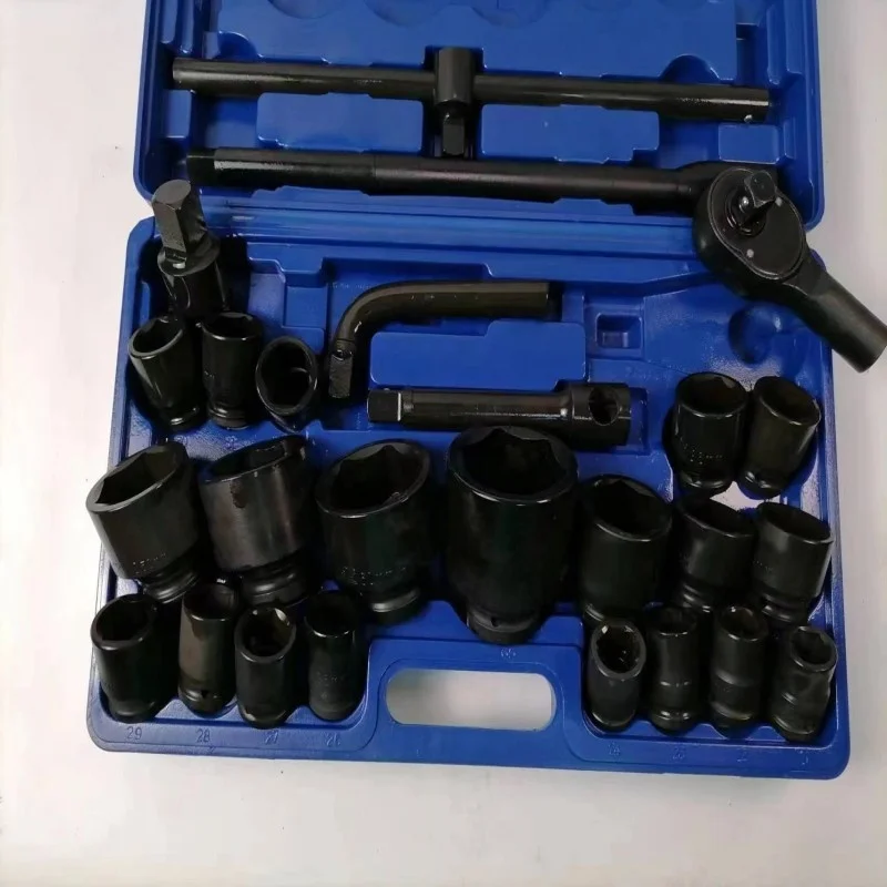 Wholesale Heavy Duty Hexagonal Socket Twelve Flower Socket Wrench Auto Repair 26 Piece Set 3/4 Heavy Duty Air Cannon Socket Set