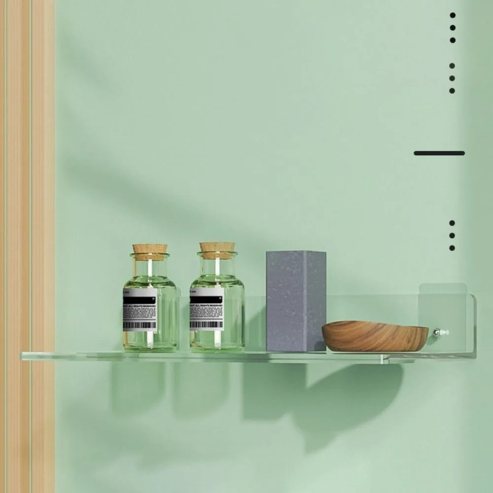 New 20/30/15/10CM Acrylic Display Stand Perforated Thickened Wall Hanging Panel Strong Stickers Clear Storage Rack
