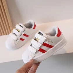 Sneakers per bambini Fashion Design per bambini scarpe casual antiscivolo bianche scarpe da ginnastica traspiranti per ragazzi e ragazze scarpe da esterno per bambini