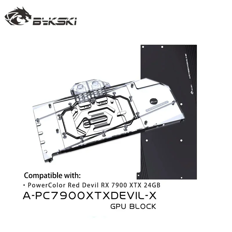 

Bykski GPU Water Block for PowerColor Red Devil RX 7900 XTX 24GB Graphics Video Card /Copper Cooling Radiator A-PC7900XTXDEVIL-X