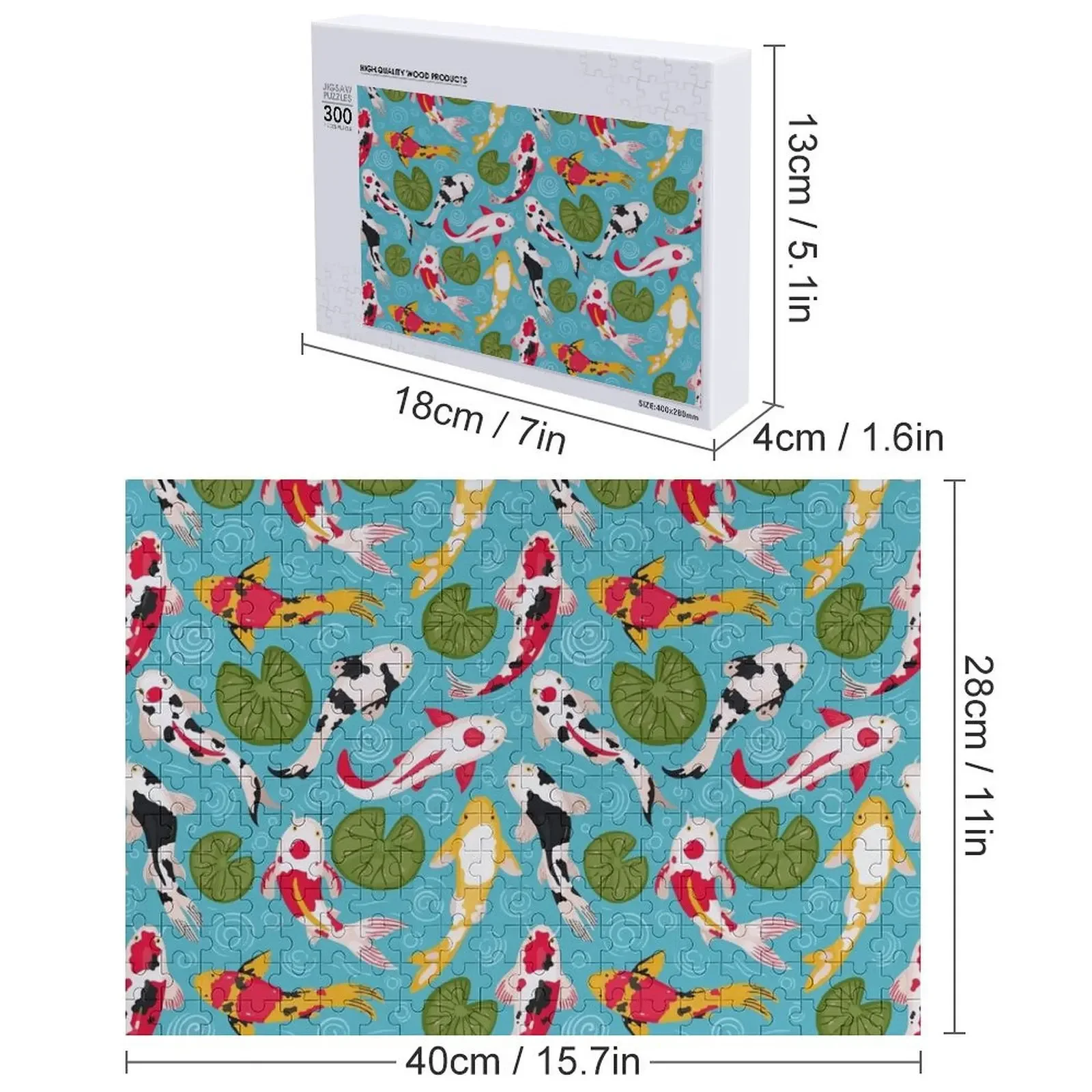 Кои Карп Дзен Медитация Пазл Персонализированные Детские Подарки Деревянные Животные Индивидуальная Картина Персонализированный Подарочный Пазл