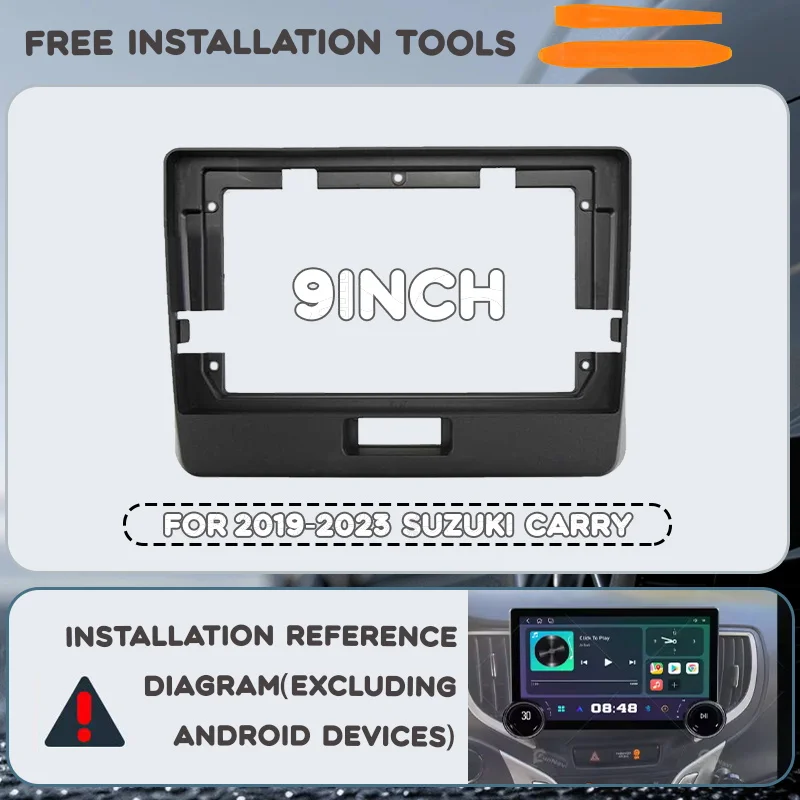 Für 2019-2023 Suzuki CARRY 9-Zoll Auto-DVD MP5 Radio Android Rahmen Kabelbaum-Adapter Videoplayer Armaturenbrett Multimedia-Stereo-Blende