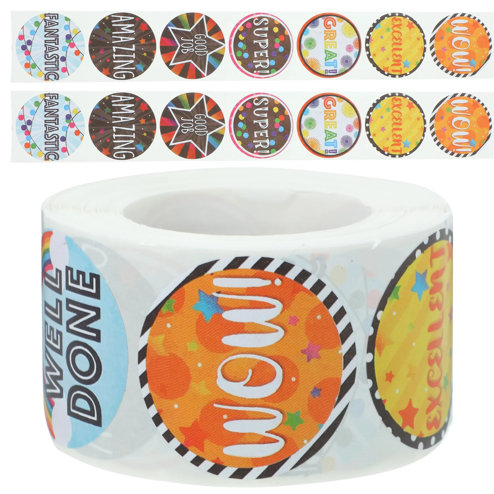 1 rollo de pegatinas de recompensa, adhesivo redondo Adorable para la escuela, aula, niños, pegatinas motivacionales de incentivo positivo, tareas