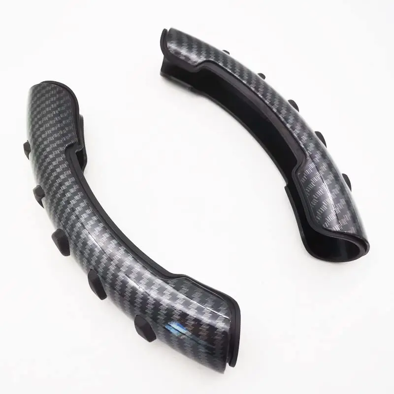 

Pair Car Assist Handle Steering Wheel Cover Booster Anti-Slip Carbon Fiber Look