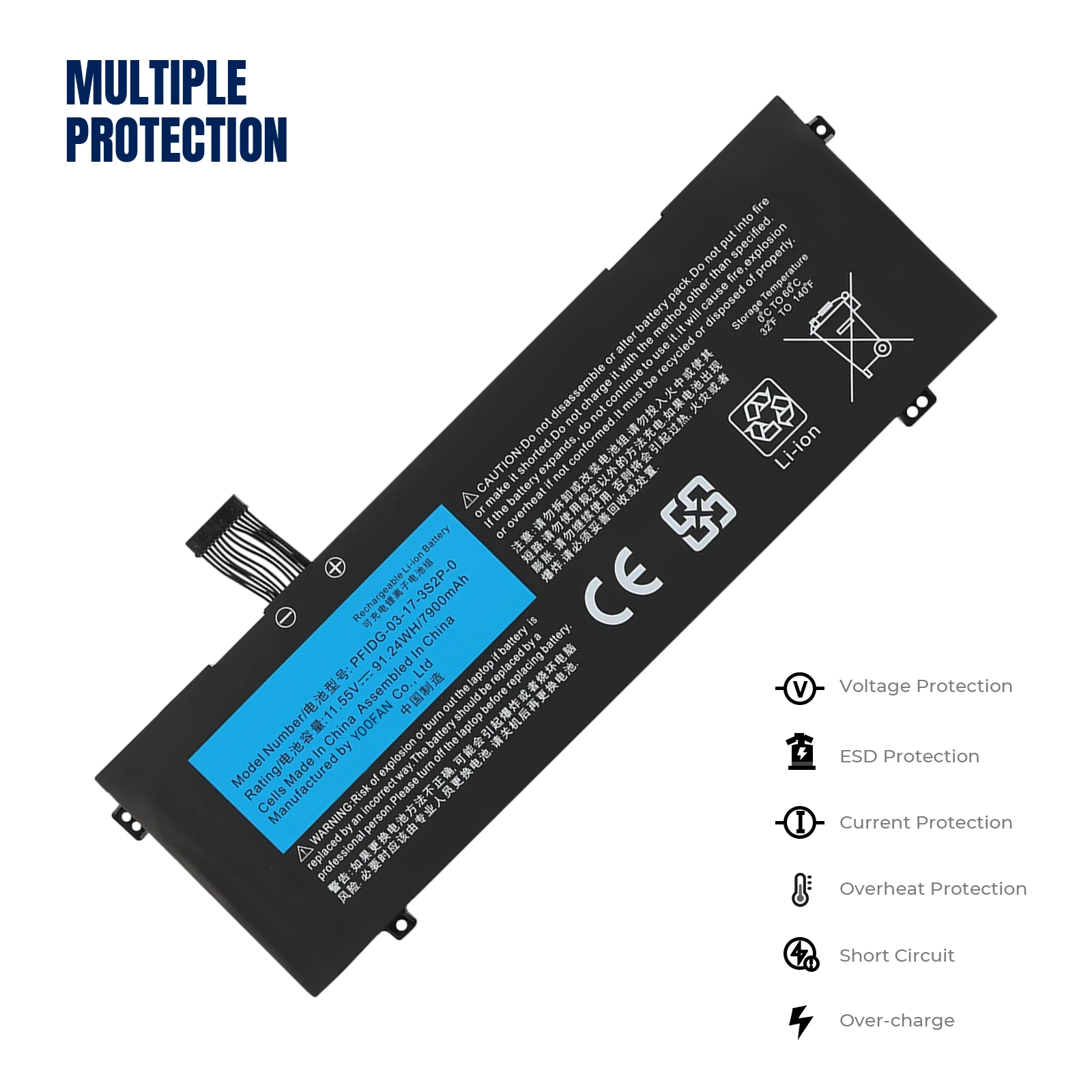 YOOFAN Batería de PFIDG-03-17-3S2P-0 para ordenador portátil, pila para Getac S2 UMI Air S1 Plus, para MECHREVO Code 01 Air II image 2