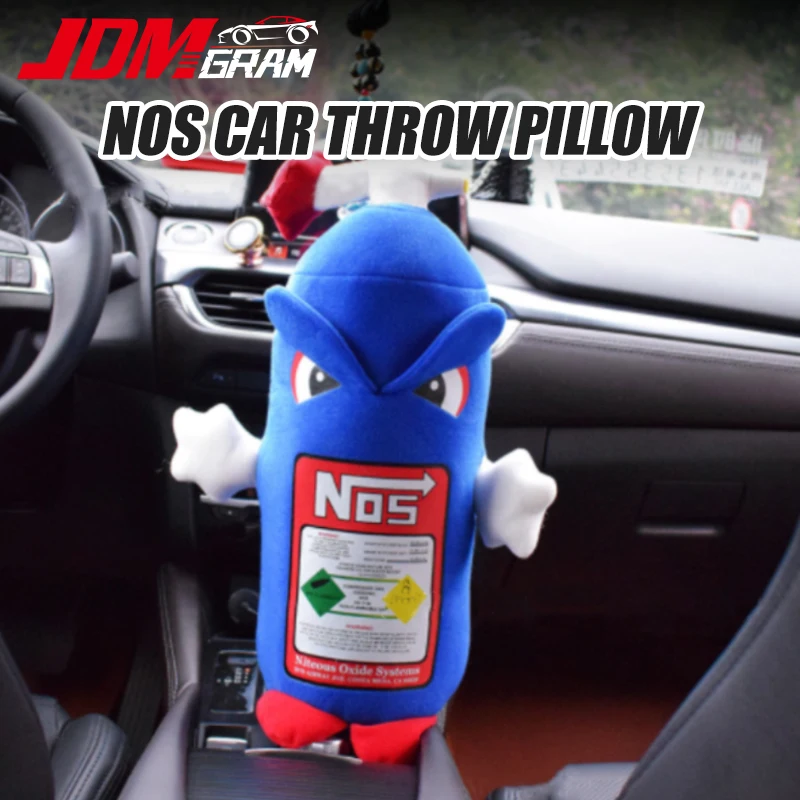 NOS Bottle Car Pillow JDM Cushion Funny Toy 46x14cm Creative Plush Travel Throw Cushion Auto Interior Accessories