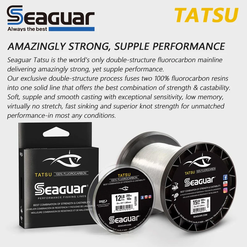 Seaguar Tatsu Fluorocarbon Line Soft Mainline Japan Original
