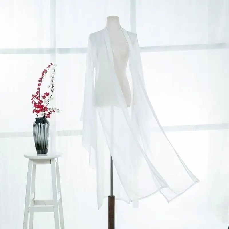 Ancient Style Hanfu Overcoat Dance Stage Performance Costume Elegant Chiffon Fairy Costume Large Sleeve Blouse Adult Hanfu Cloak