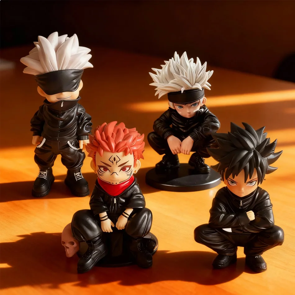 Auf Lager |   Jujutsu Line Chibi Figuren |   Satoru Gojo (stehend) und Yuji Itadori (sitzend) |   Anime Merch & Desktop-Haustierornamente