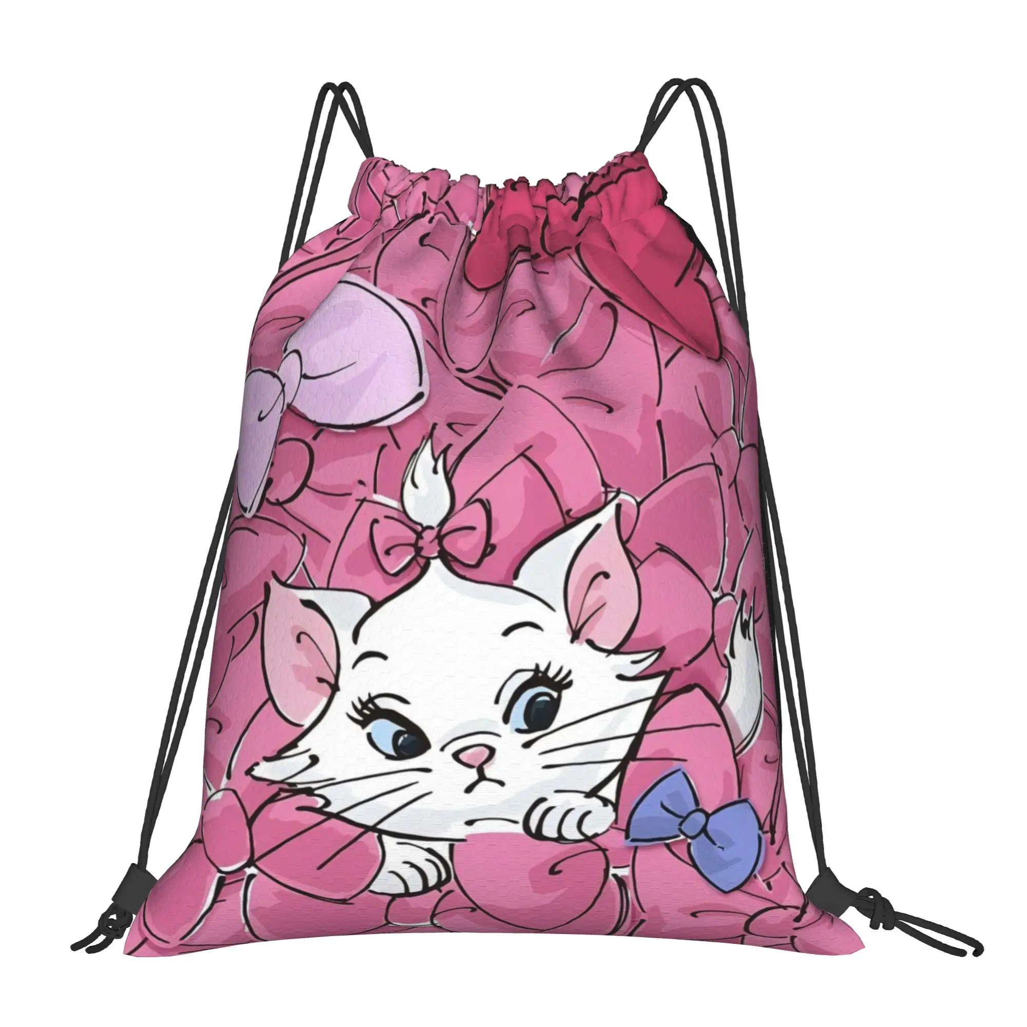 

Портативные спортивные рюкзаки-мешки Marie Among Bows Walt Cartoon для активного отдыха, езды на велосипеде и хранения вещей в спортзале